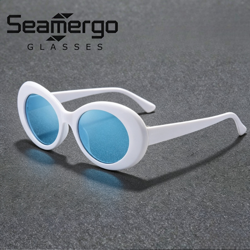 Vintage Fashion Photography - SEAMERGO Vintage Trendy Round-framed Sunglasses Punk