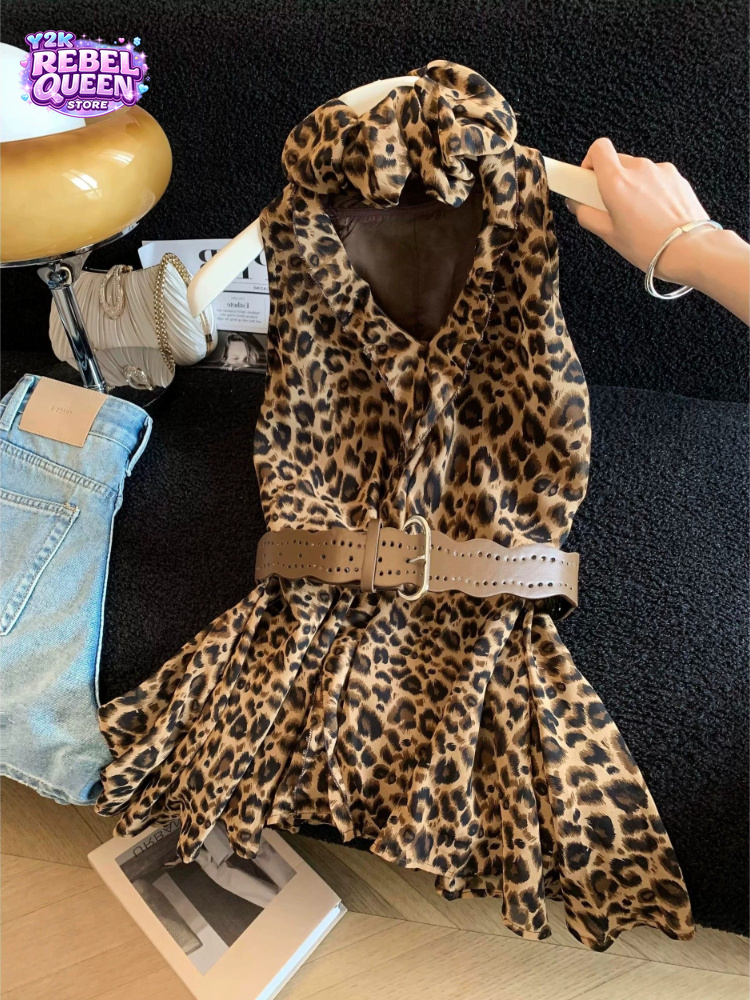 Vintage Fashion Look - Y2K French Vintage Polka Dot Sleeveless