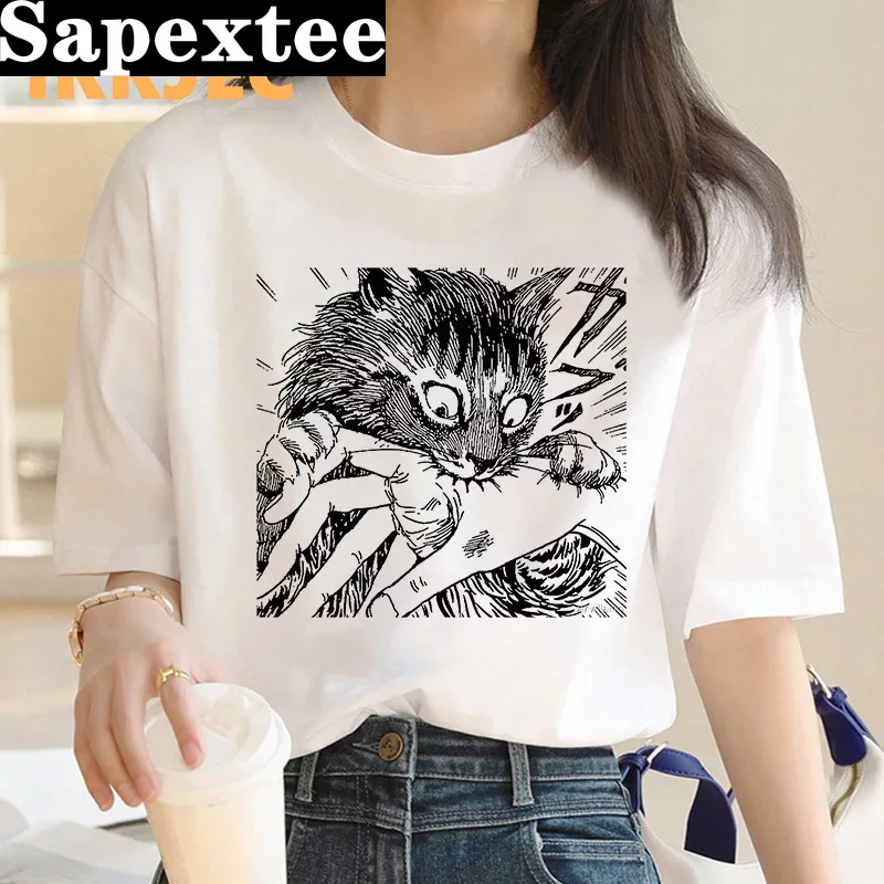 Tie Dye Shirt Vintage - junji ito t-shirt women harajuku kawaii