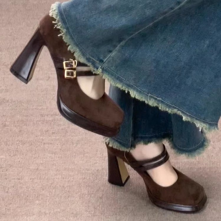 Vintage Fashion Aesthetic - Vintage Thick High Women Mary Jane