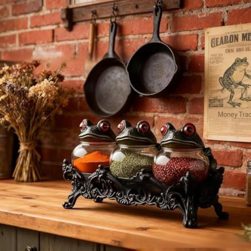 Quirky Vintage Fashion - Witch ThreePiece Spice Jars Set Unique