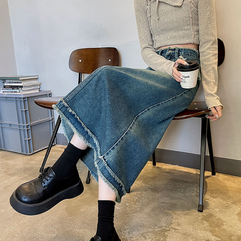 Denim Skirt Midi Vintage - Skirts Women Midi Fashion High Waist