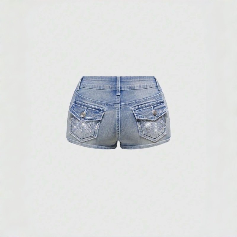 Embellished Crystal Back Pocke - Vintage Fashion Jeans 评论和价格