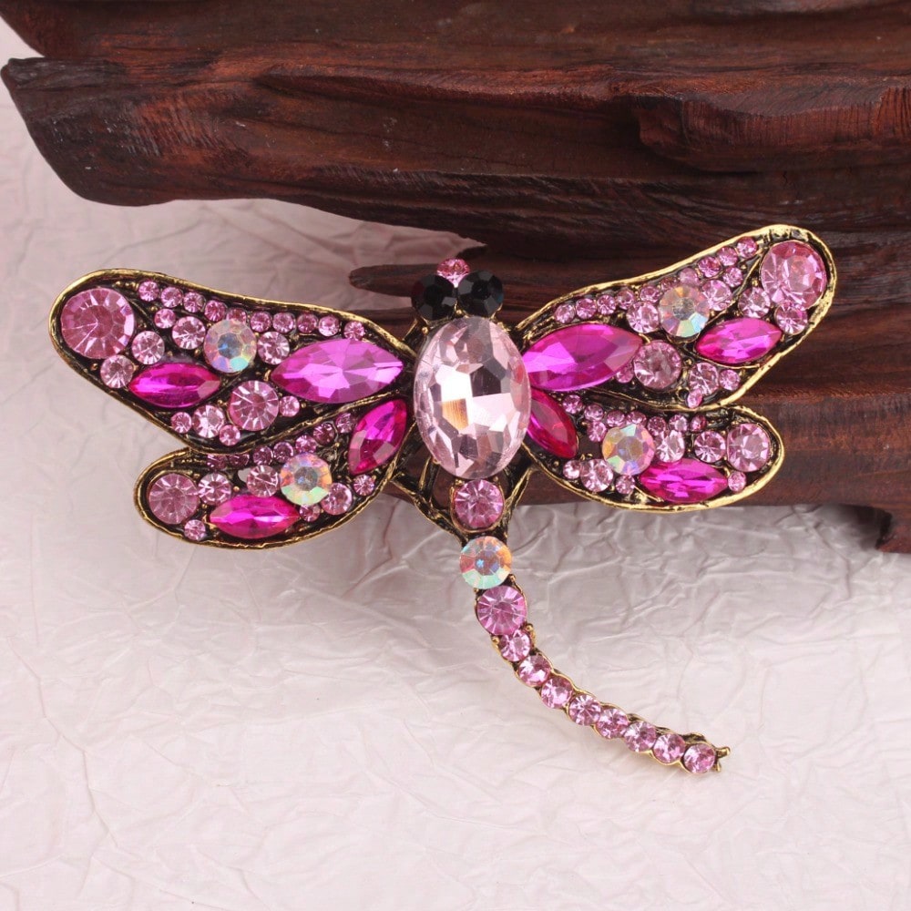 Vintage Gold-Tone Pink Rhinest - Vintage Fashion Retro Outfit 评论和价格