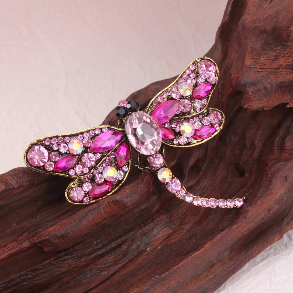 Vintage Gold-Tone Pink Rhinest - Vintage Fashion Retro Outfit 评论和价格
