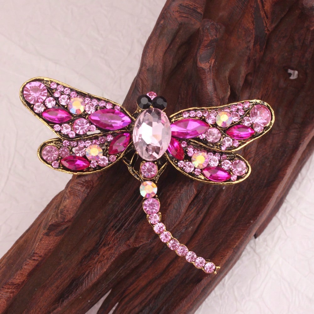 Vintage Gold-Tone Pink Rhinest - Vintage Fashion Retro Outfit 评论和价格