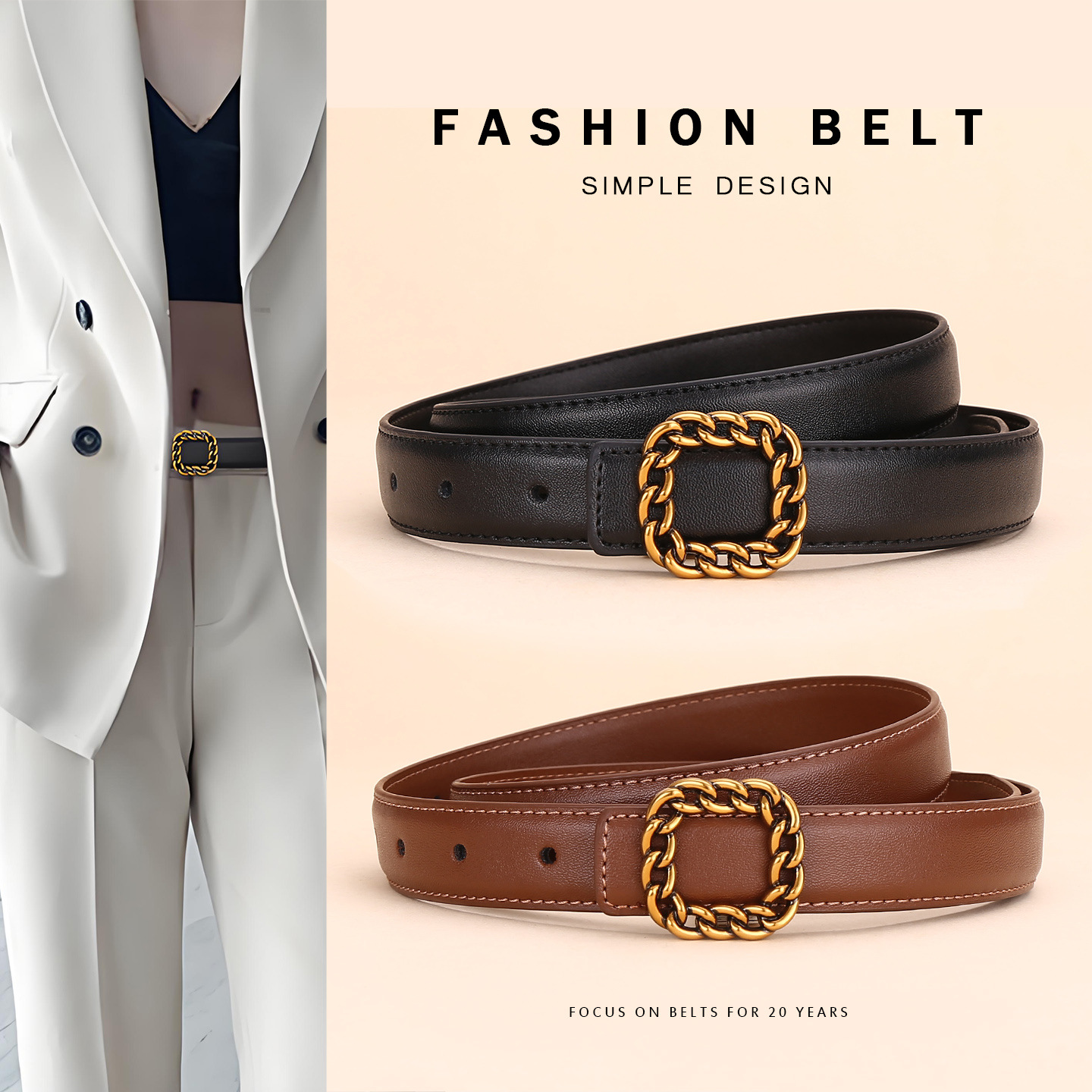 Ladies' Vintage Square Buckle  - Vintage Fashion Look 评论和价格