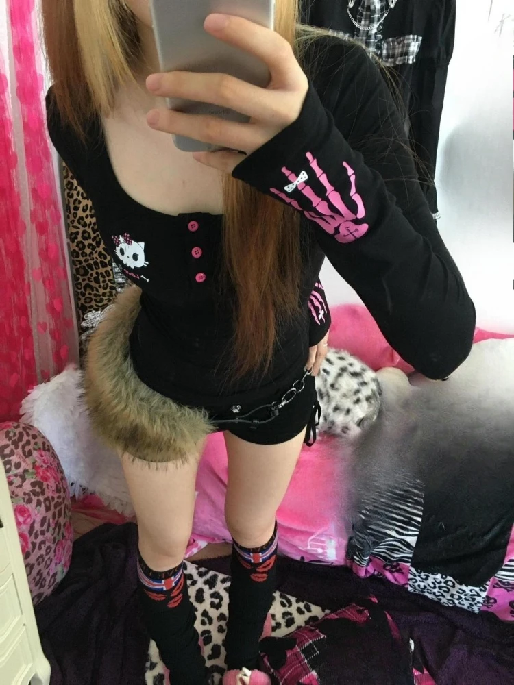 Y2K Vintage Cartoon Print T-Sh - Vintage Fashion In 2025 评论和价格