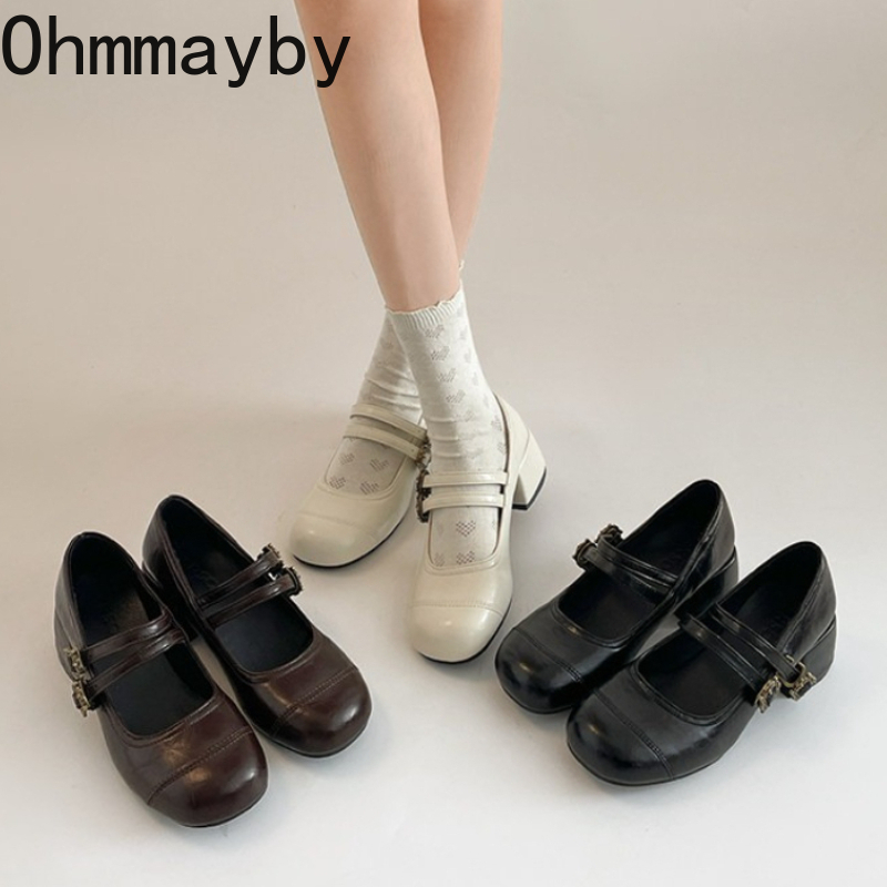 Vintage Thick Heel Women Mary  - Vintage Outdoor Fashion 评论和价格
