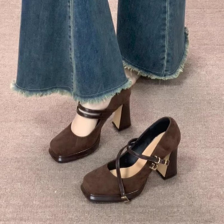 Vintage Thick High Women Mary  - Vintage Fashion Aesthetic 评论和价格