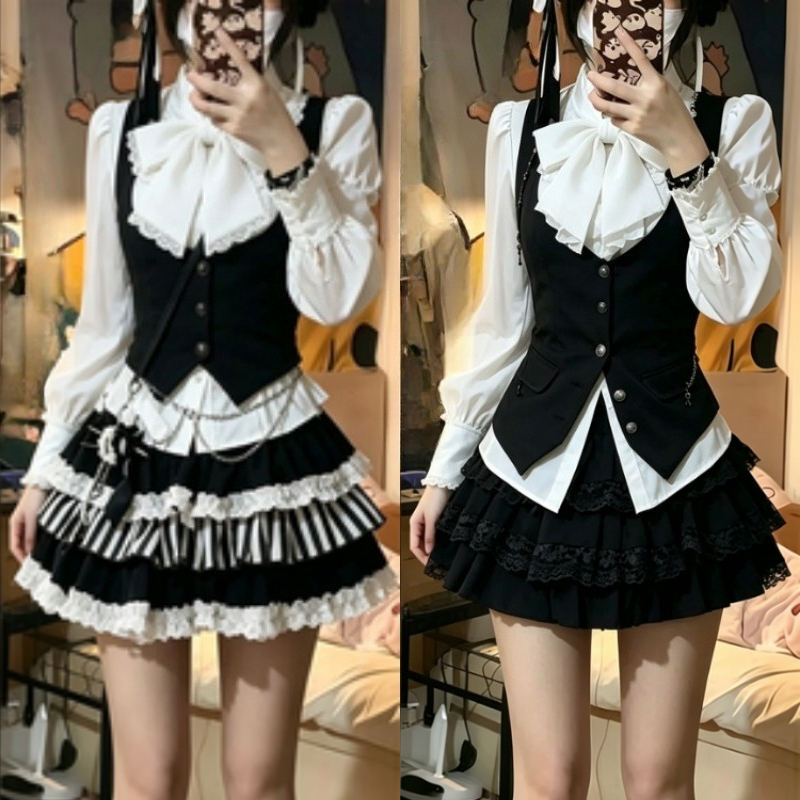 French Court Retro Three Piece - Vintage Fashion Retro Outfit 评论和价格