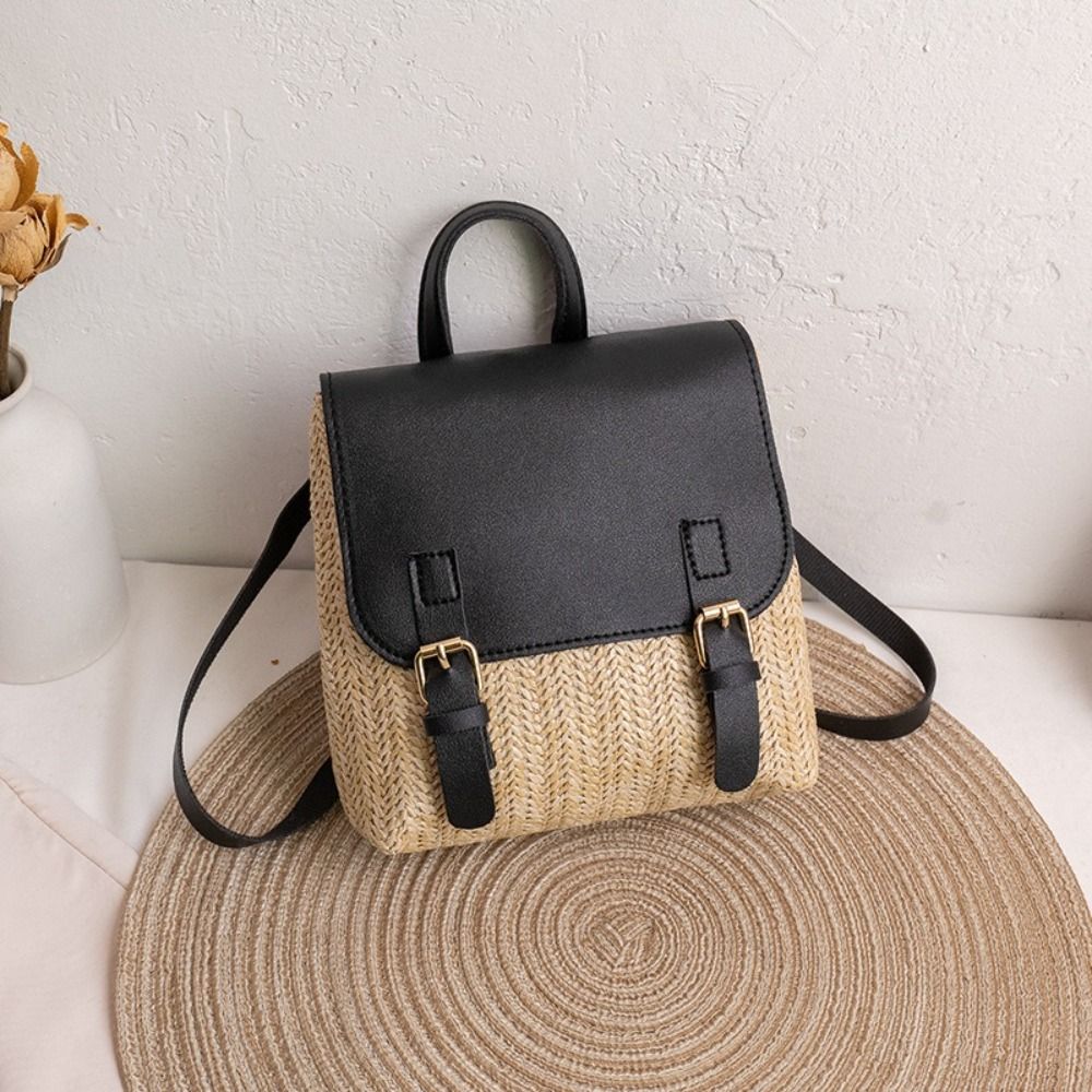 Versatile Bag PU Leather Straw - Vintage Fashion Look 评论和价格