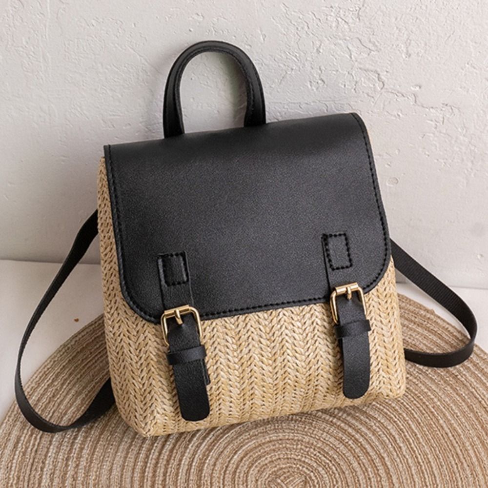 Versatile Bag PU Leather Straw - Vintage Fashion Look 评论和价格