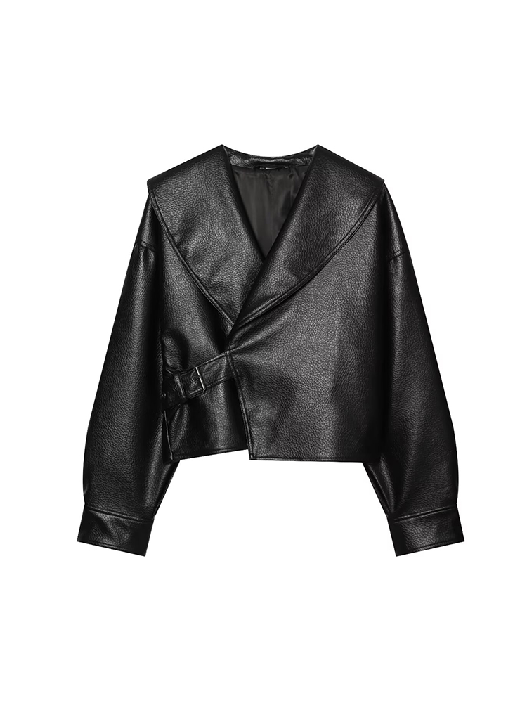 Women Short PU Leather With La - Vintage Fashion Retro Outfit 评论和价格