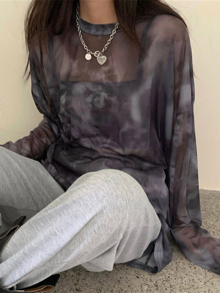 T-shirt Women Tie Dye Long Sle - Tie Dye Shirt Vintage 评论和价格