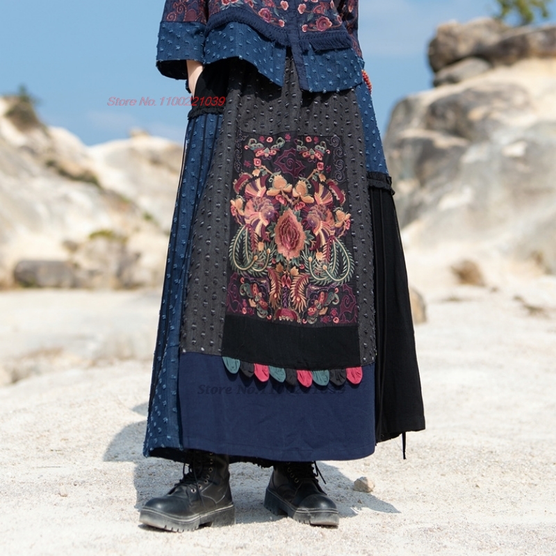 2026 traditional ethnic denim  - Denim Skirt Midi Vintage 评论和价格