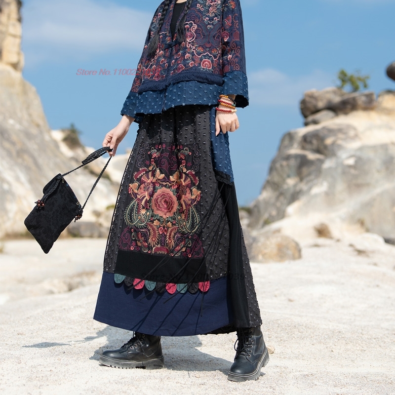 2026 traditional ethnic denim  - Denim Skirt Midi Vintage 评论和价格