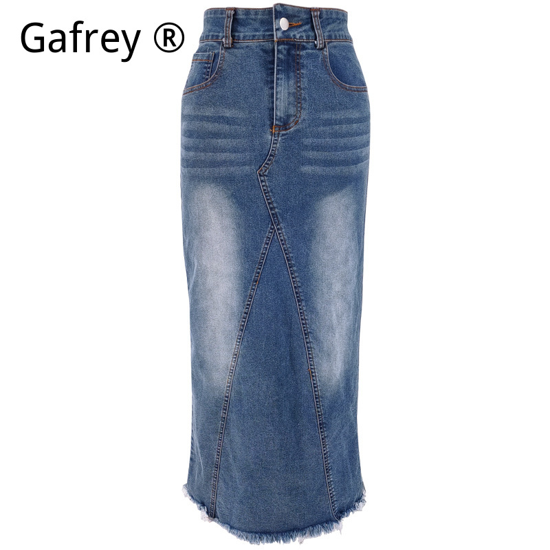 Women Denim Midi Skirt High Wa - Denim Skirt Midi Vintage 评论和价格