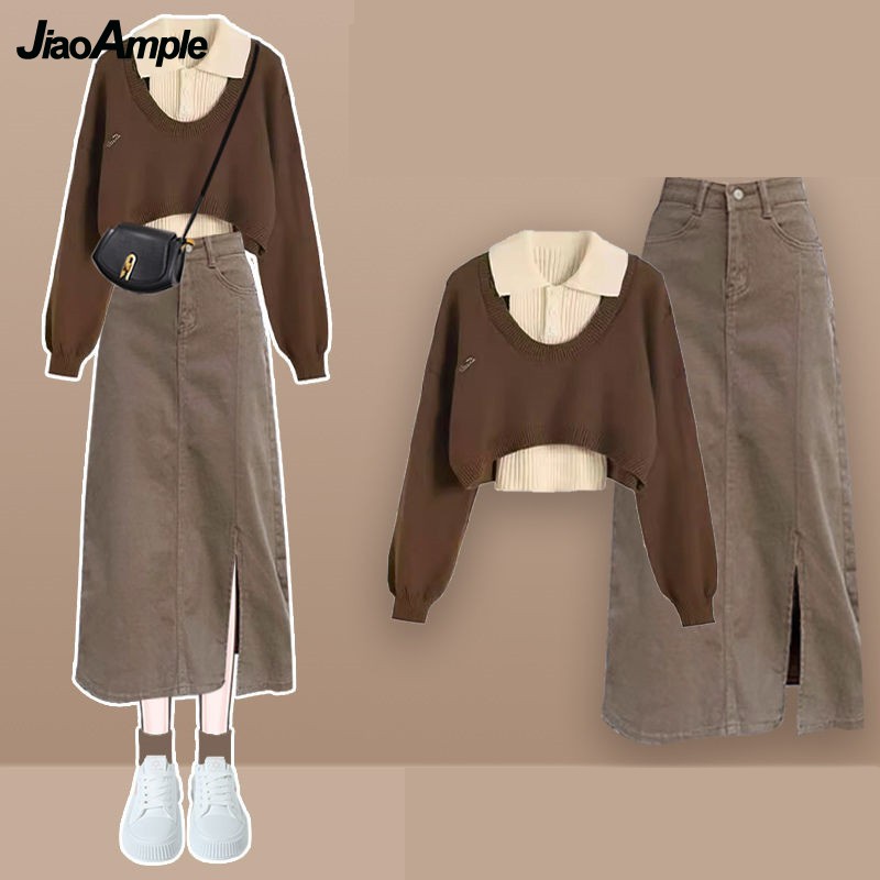 Women Spring Autumn New Vintag - Denim Skirt Midi Vintage 评论和价格