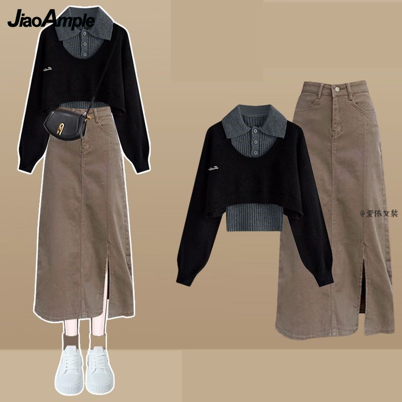 Women Spring Autumn New Vintag - Denim Skirt Midi Vintage 评论和价格