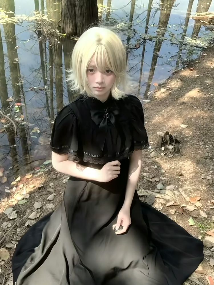 Gothic Harajuku Slim Lace Retr - Vintage Fashion Retro Outfit 评论和价格