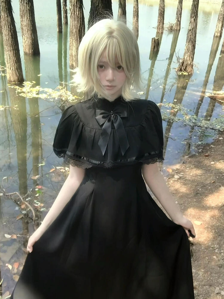 Gothic Harajuku Slim Lace Retr - Vintage Fashion Retro Outfit 评论和价格