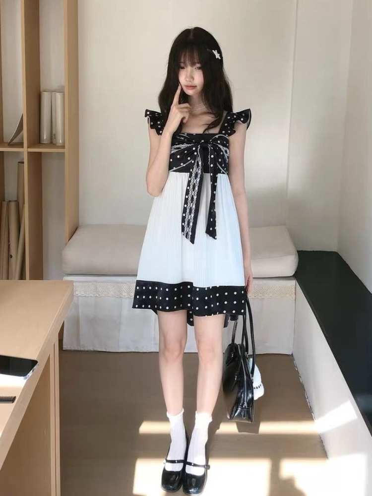 Japanese Vintage Sweet Bow Des - Vintage Fashion Retro Outfit 评论和价格