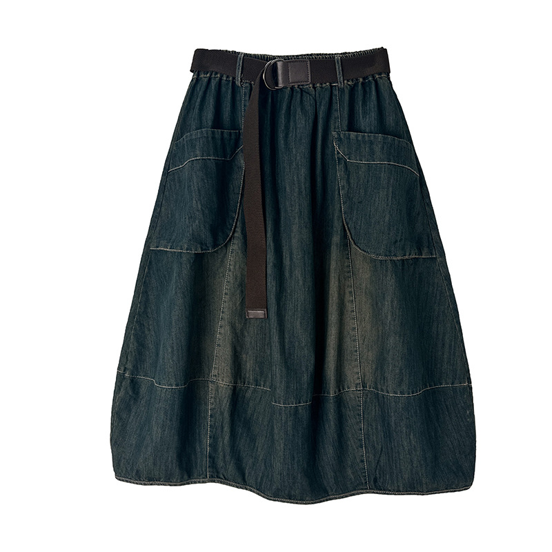 Large Size Denim Skirt With Be - Denim Skirt Midi Vintage 评论和价格