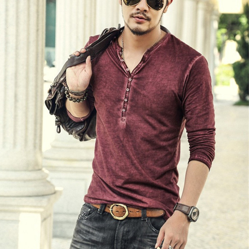 Vintage Distressed Men's V-Nec - Vintage Fashion Look 评论和价格