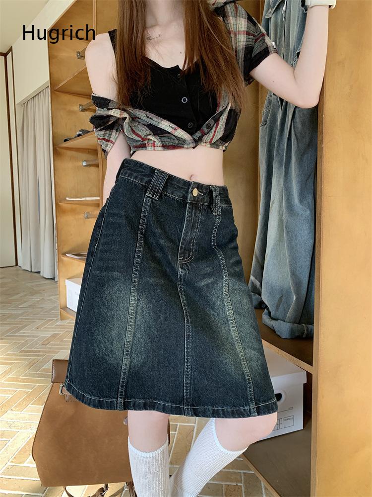Streetwear Vintage A Line Deni - Denim Skirt Midi Vintage 评论和价格