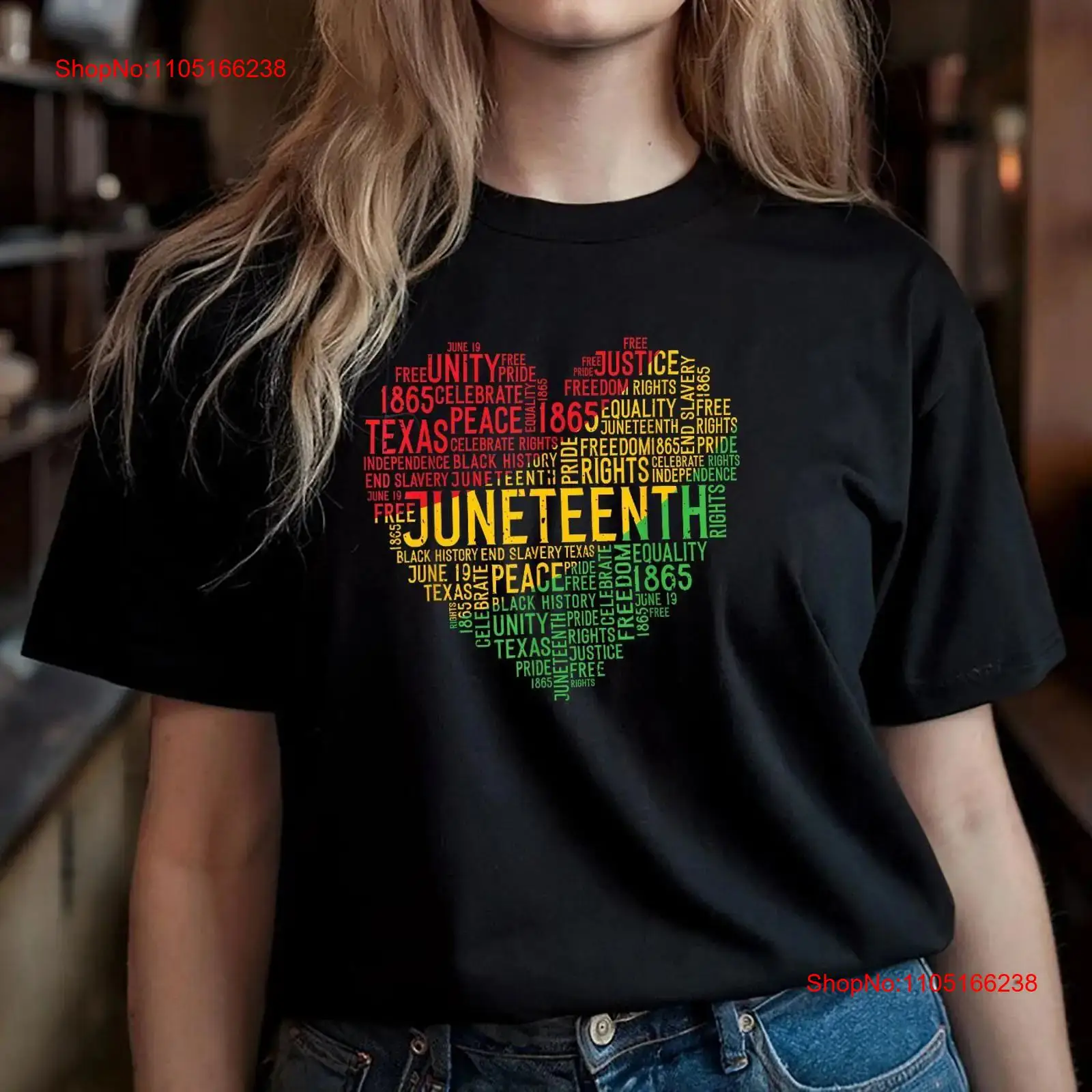 Juneteenth Heart T Shirt Black - Vintage Fashion History 评论和价格