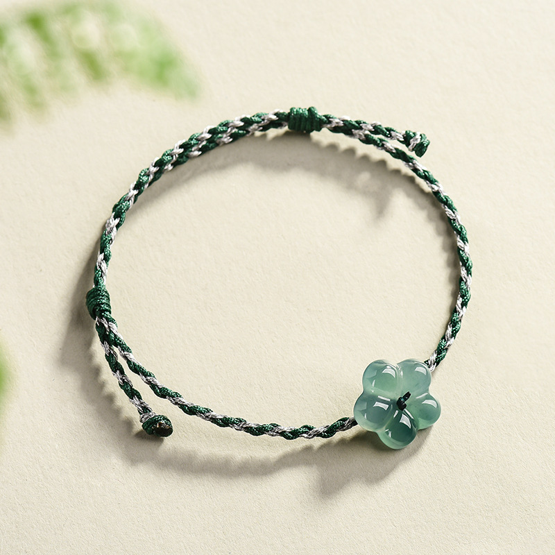 Burmese Jadeite Flower Bracele - Usa Vintage Fashion 评论和价格