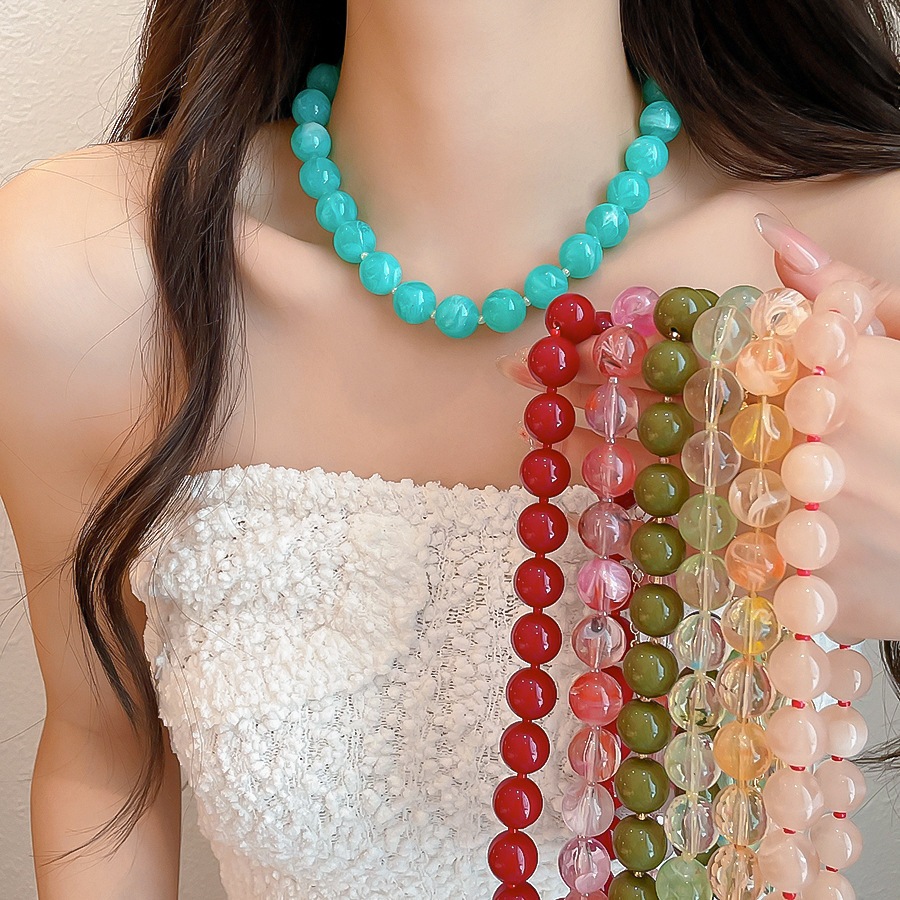 Solid Color Round Resin Beaded - Vintage Fashion Coloring Pages 评论和价格