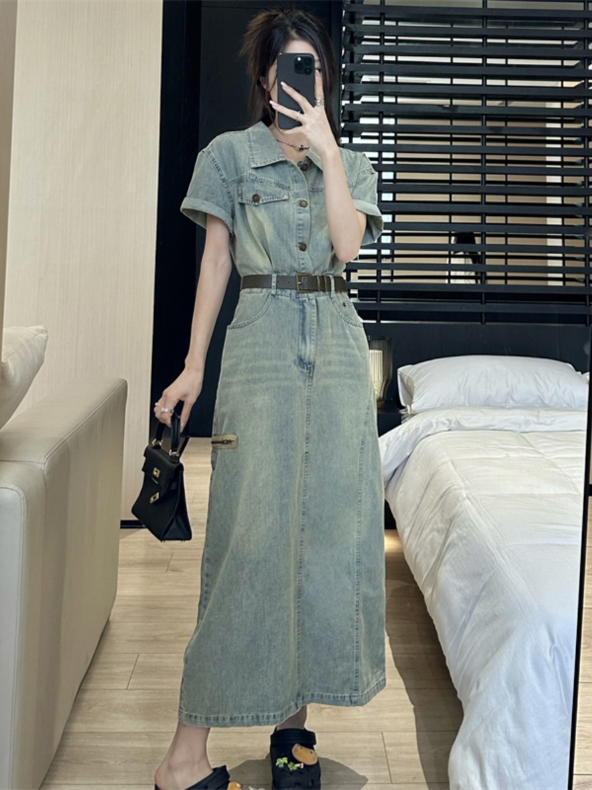 plus Size Vintage American Sle - Denim Skirt Midi Vintage 评论和价格