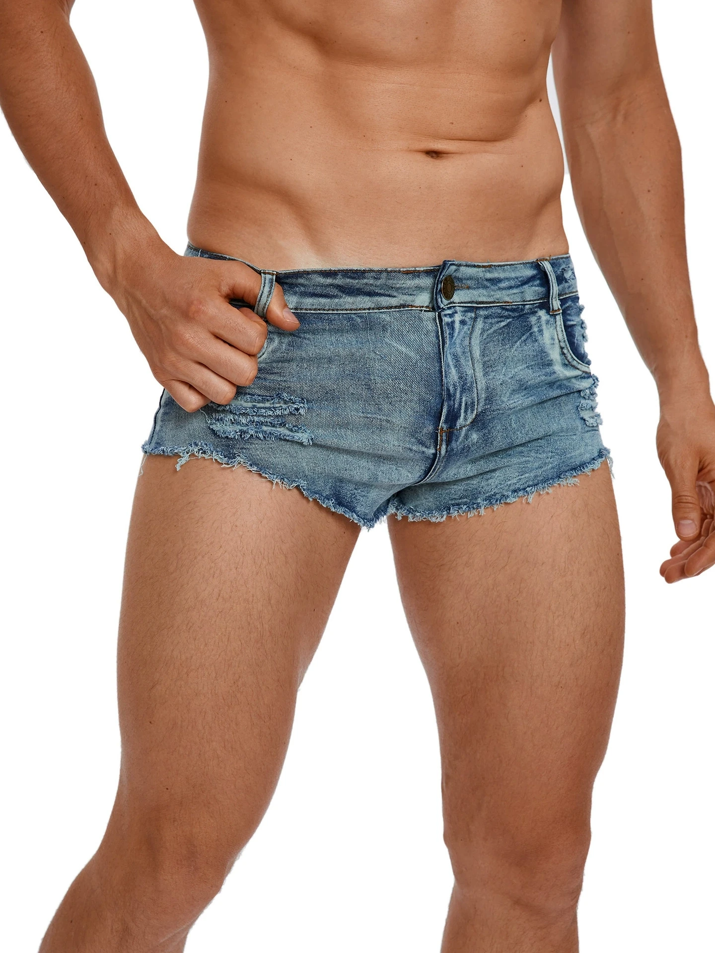 Men's Low Waist Jeans Shorts F - Vintage Fashion Jeans 评论和价格