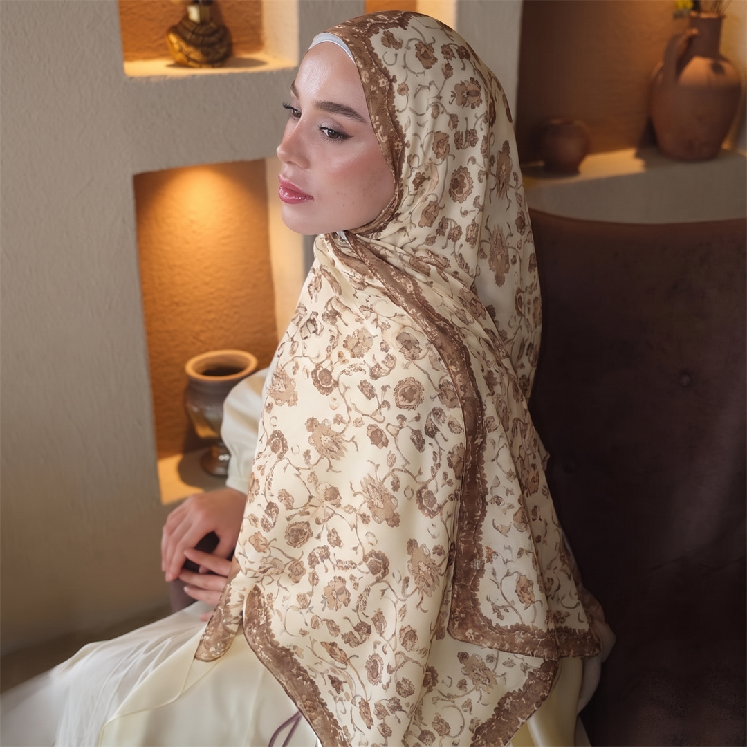 Vintage Floral Print Hijab Sof - Vintage Outdoor Fashion 评论和价格