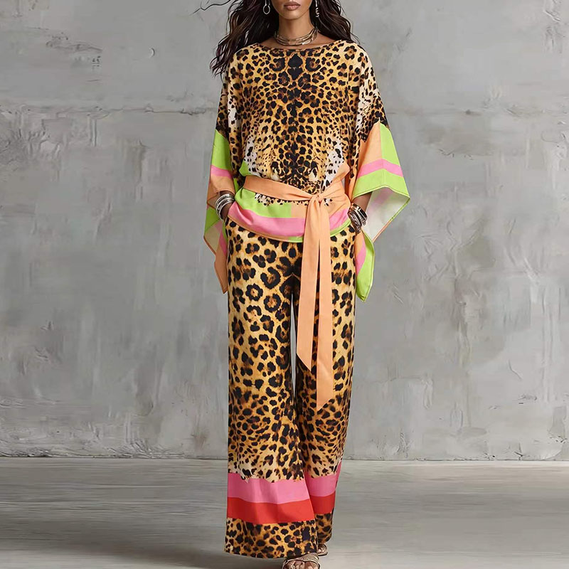 Retro Leopard Print Loose Summ - Vintage Fashion Retro Outfit 评论和价格