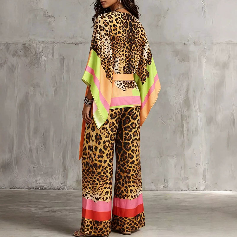 Retro Leopard Print Loose Summ - Vintage Fashion Retro Outfit 评论和价格
