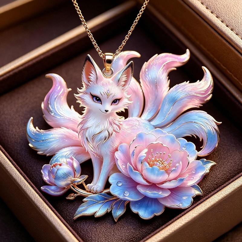 Nine Tailed Fox Enamel Pendant - Vintage Fashion Look 评论和价格